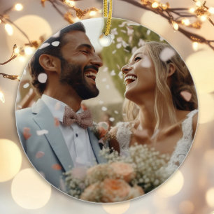 Personalisierte Erste Weihnachten Verheiratet Vint Keramik Ornament