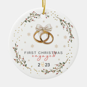 Personalisierte erste Weihnachten verlobt, Verlobu Keramik Ornament