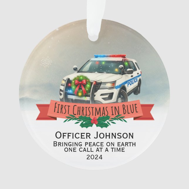 Personalisierte erste Weihnachtsfeiertage Ornament (Vorderseite)