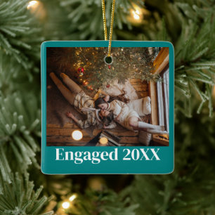Personalisierte Erste Weihnachtszeit Verlobten Paa Keramikornament