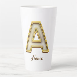 Personalisierte Erstmalige Monogramm-Gold-Typograf Milchtasse