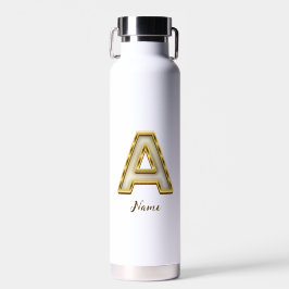 Personalisierte Erstmalige Monogramm-Gold-Typograf Trinkflasche