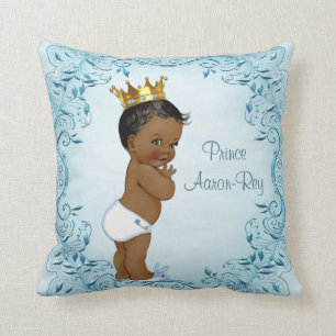 Personalisierte Ethnic Prince Blue-Blätter Kissen