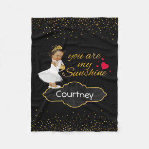 Personalisierte ethnische Prinzessin Gold Sunshine Fleecedecke