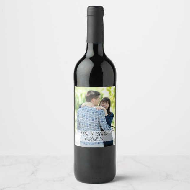 Personalisierte Etiketten für Hochzeitsweine (Vorderseite)