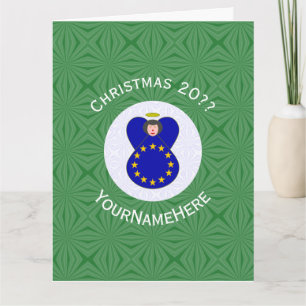 Personalisierte EU-Engel-Weihnachtsflagge Karte
