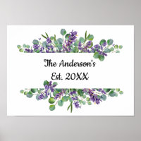 Personalisierte Eukalyptus Lavender Greenerity Wed