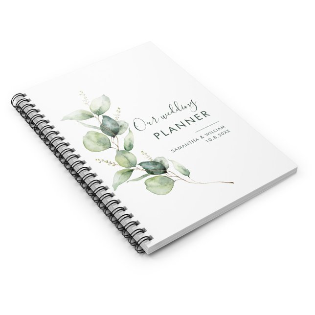 Personalisierte Eukalyptus-Paare Hochzeit Planer (Eucalyptus Greenery Wedding Planner)