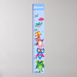 Personalisierte Eule Wachstumstabelle Poster