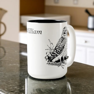 Personalisierte Eule Zweifarbige Tasse