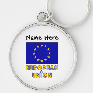 Personalisierte Europäische Union und EU‑Flagge Schlüsselanhänger