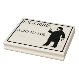 Personalisierte Ex-Libris-Ahorn-Briefmarke Gummistempel