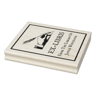 Personalisierte Ex-Libris-Briefmarke aus Holz Gummistempel