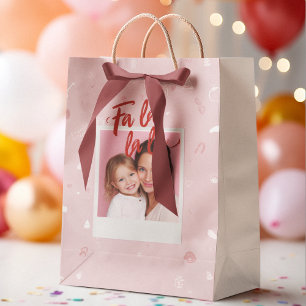 Personalisierte Fa La La La Rosa Weihnachtsfoto Mittlere Geschenktüte