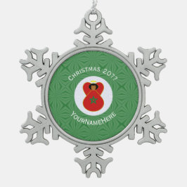 Personalisierte Fahne des marokkanischen Heiligen  Schneeflocken Zinn-Ornament