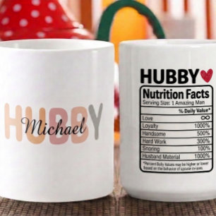 Personalisierte Fakten zur Ernährung des Ehemanns Kaffeetasse