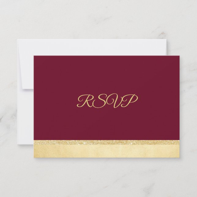 Personalisierte Fall Burgundy Gold UAWG Wedding RSVP Karte (Vorderseite)