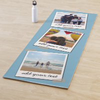 Personalisierte Familie 3 Foto Custom Collage Blue