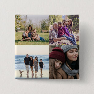 Personalisierte Familie 4 Foto Button
