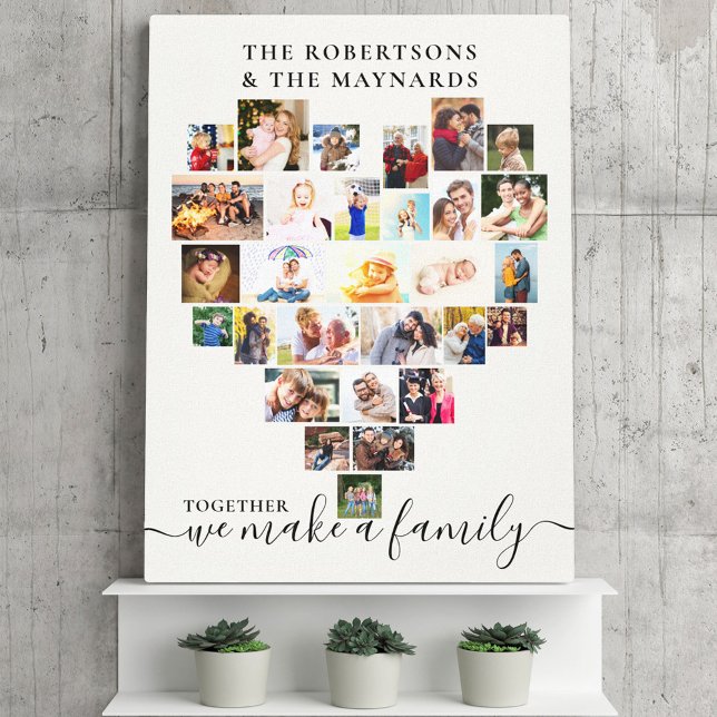 Personalisierte Familie für Herzfotografie Leinwanddruck (Von Creator hochgeladen)