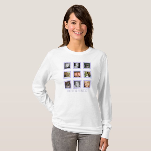 Personalisierte Familie: Lila Rahmen: Picture Tshi T-Shirt (Vorne ganz)