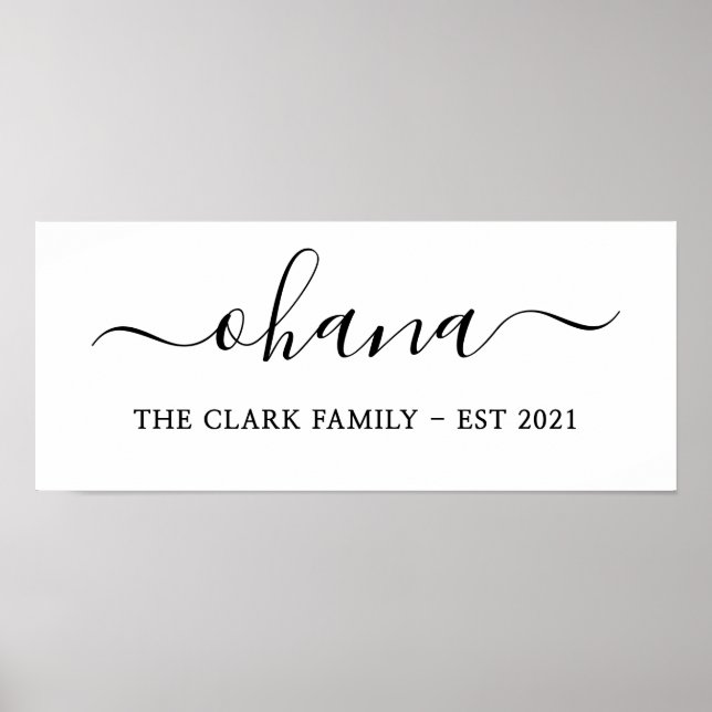personalisierte Familie ohana moderne minimalistis Poster (Vorne)