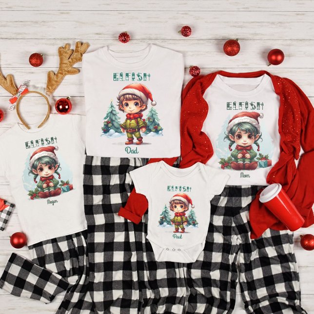 Personalisierte Familie passt Weihnachtself T-Shirt (Von Creator hochgeladen)