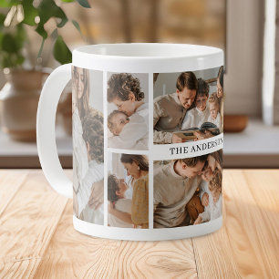 Personalisierte Familien-Foto-Collage mit 8 Fotos Kaffeetasse