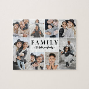Personalisierte Familien-Foto-Collage mit Namen
