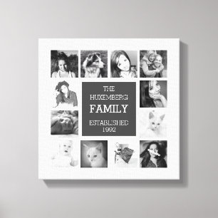 Personalisierte Familien-Fotos in der Collage Leinwanddruck