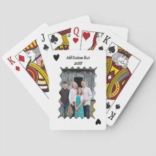 Personalisierte Familien-Schwarzherz-Foto-Poker-Ka Spielkarten