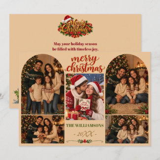 Personalisierte Familien-Weihnachtsfotokarte Feiertagskarte