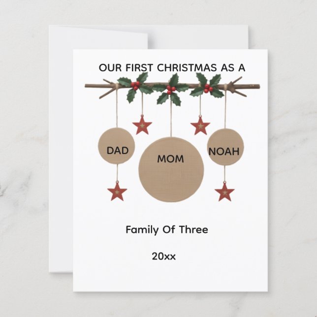 Personalisierte Familien-Weihnachtskarte  (Vorderseite)
