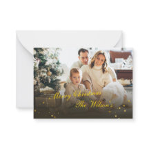 Personalisierte Familien-Weihnachtskarte – Benutze