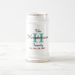 Personalisierte Familienbetriebe - Name und Ausgan Bierglas