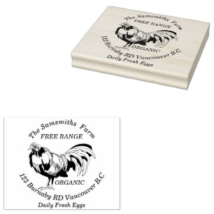 Personalisierte Familienbetriebshähnchenfarm 4x5' Gummistempel