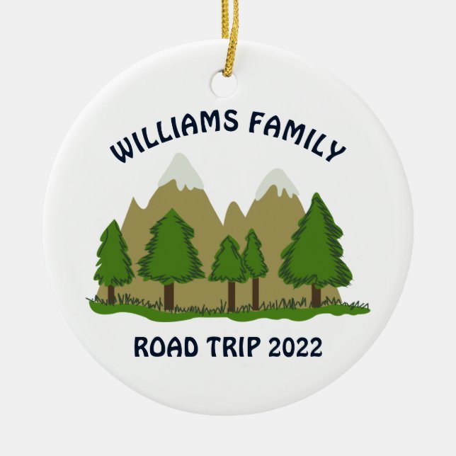 Personalisierte Familienfahrt Keramik Ornament (Vorne)