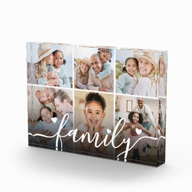 Personalisierte Familienfoto-Collage aus Acryl Fotoblock (Rechts)