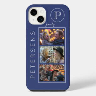 Personalisierte Familienfoto-Collage Monogramm iPhone 14 Plus Hülle