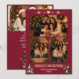 Personalisierte Familienfoto-Weihnachtskarte Feiertagskarte