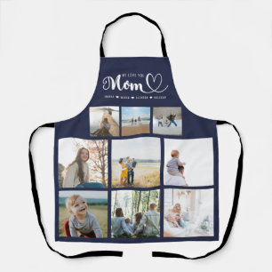 Personalisierte Familienfotocollage Wir Liebe Sie  Schürze
