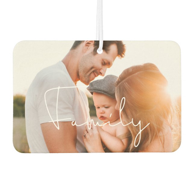 Personalisierte Familienfotografie Air Freshener Autolufterfrischer (Vorderseite)