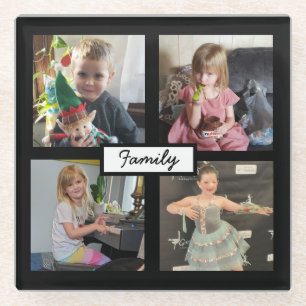 Personalisierte Familienfotos   Glasuntersetzer
