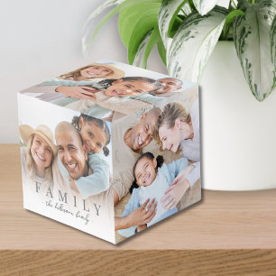 Personalisierte Familienfotos mit 5 Personen auf d Würfel