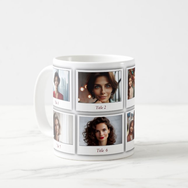 Personalisierte Familienfreunde 8 Fotos Kaffeetasse (Vorderseite Links)