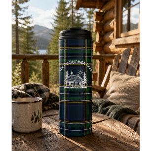 Personalisierte Familienhütte Karo Thermosbecher