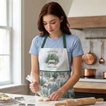 Personalisierte Familienhütte Winterpinienwald