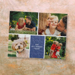 Personalisierte Familienname 4 Fotos Collage<br><div class="desc">Personalisieren Sie mit Ihren vier beliebten Fotos mit Ihrem Familiennamen. Erstellen einer einzigartigen Collage aus Foto,  Speicher und Geschenk. Ein schöner Schatz! Entwickelt von Thisisnotme©</div>