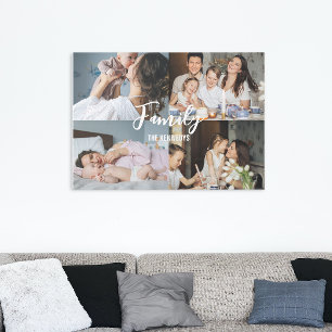 Personalisierte Familienname Familie 4 FotoCollage Leinwanddruck