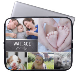 Personalisierte Familienname-Familienname-Foto-Col Laptopschutzhülle